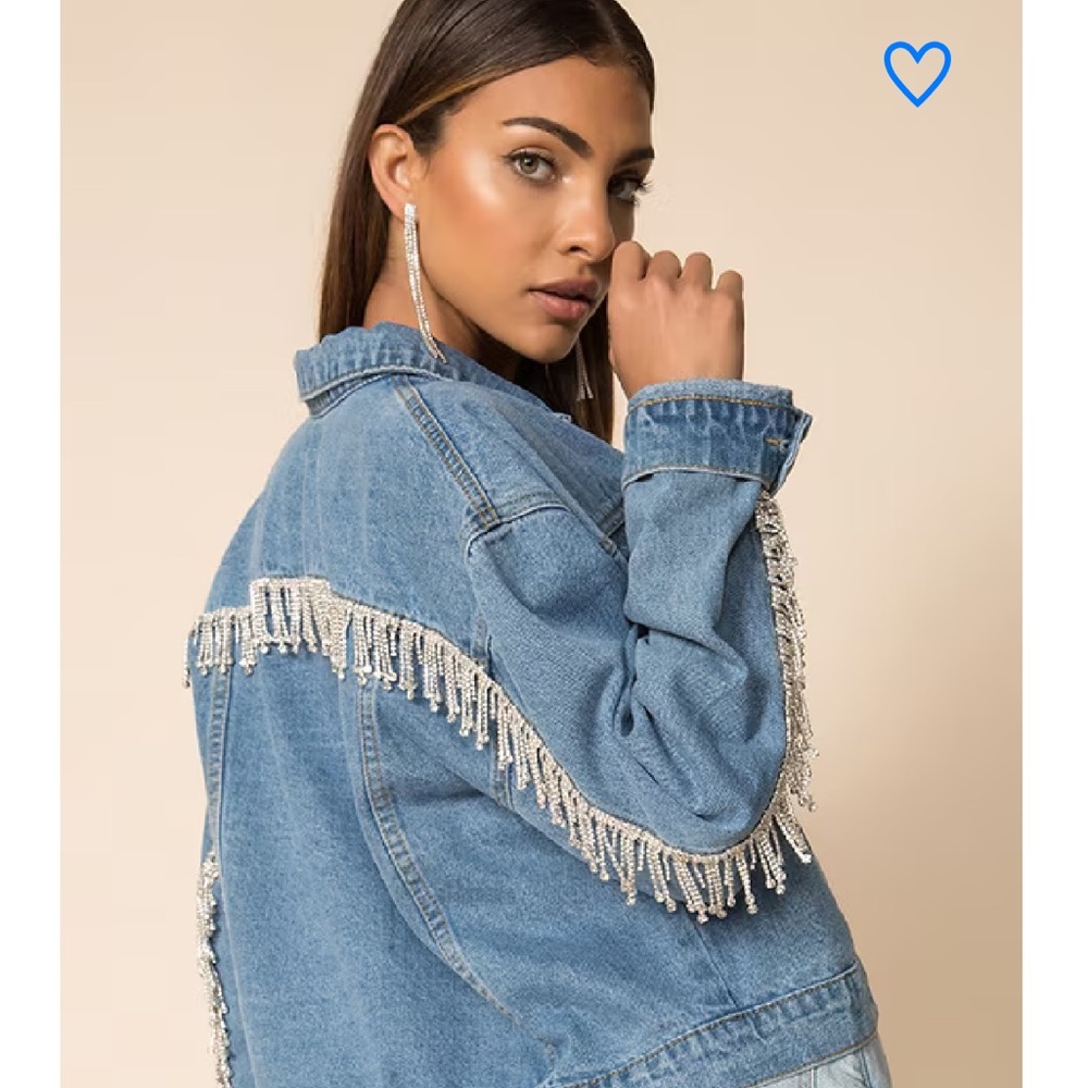 New without tags superdown raya rinhestone fringe jacket